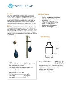 3'' Mercury Mini Float Switch Brochure 