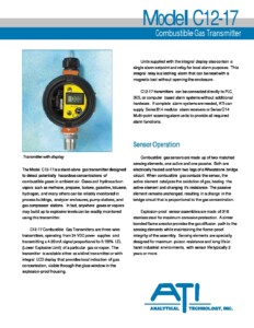 Stand-Alone Combustible Gas Monitor Brochure