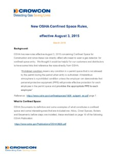 Confined Space OSHA Changes